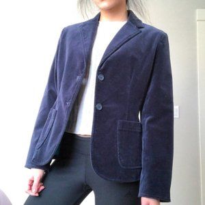 GAP Navy Velvet Two Button Blazer